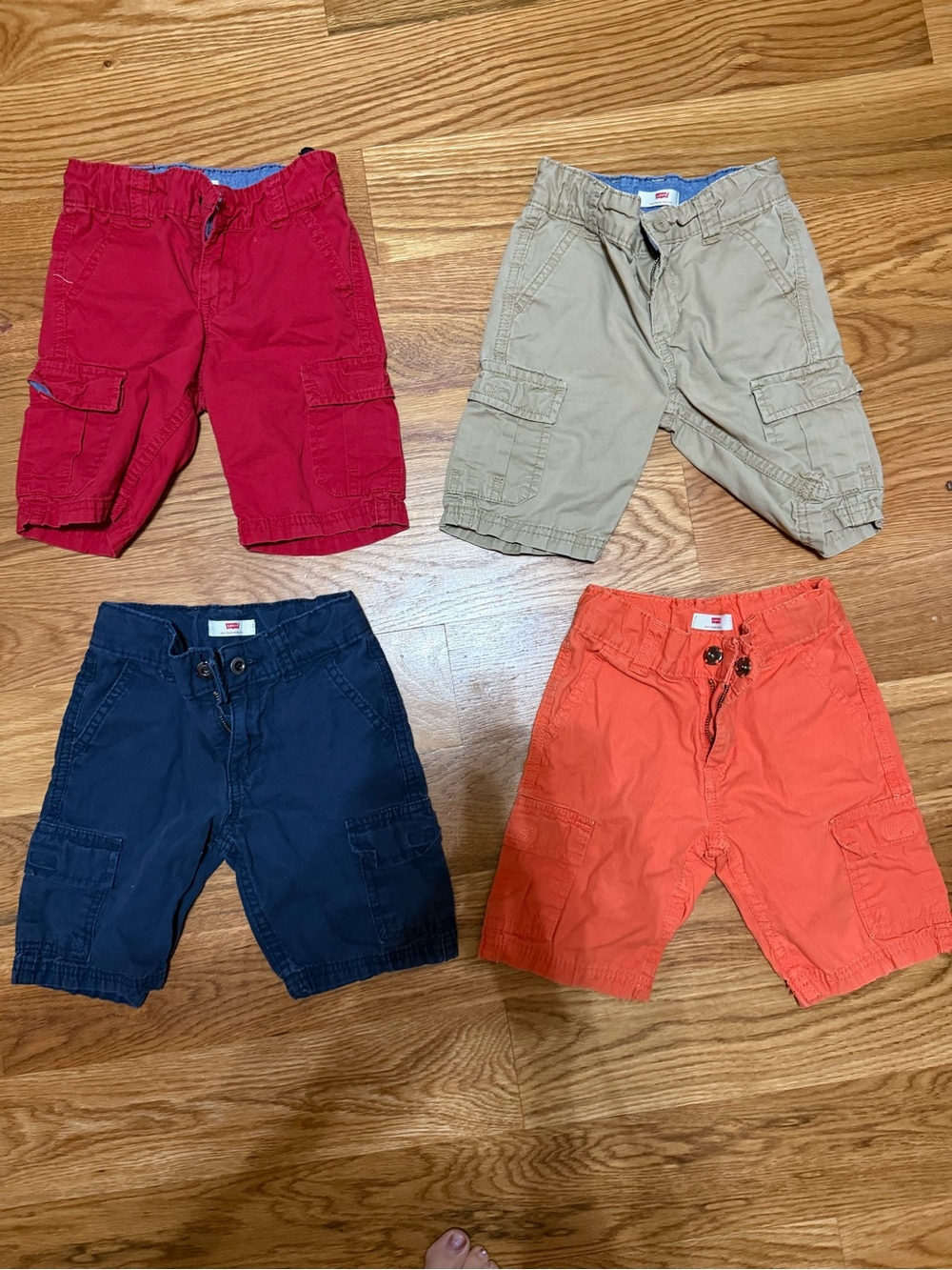 Levi's Kids Cargo Shorts - Red, Tan, Navy, Orange